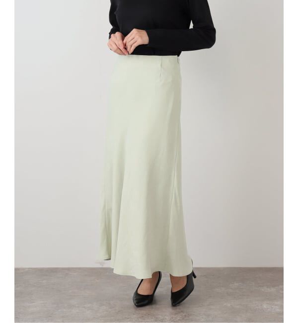  「【洗える】フィブリルサテンマーメイドスカート」|スカート|