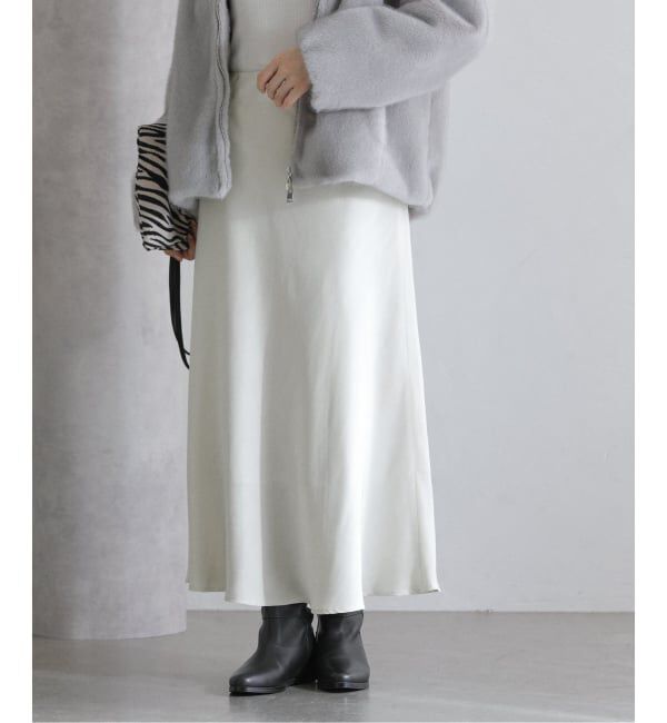  「【洗える】フィブリルサテンマーメイドスカート」|スカート|
