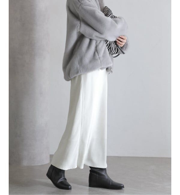  「【洗える】フィブリルサテンマーメイドスカート」|スカート|