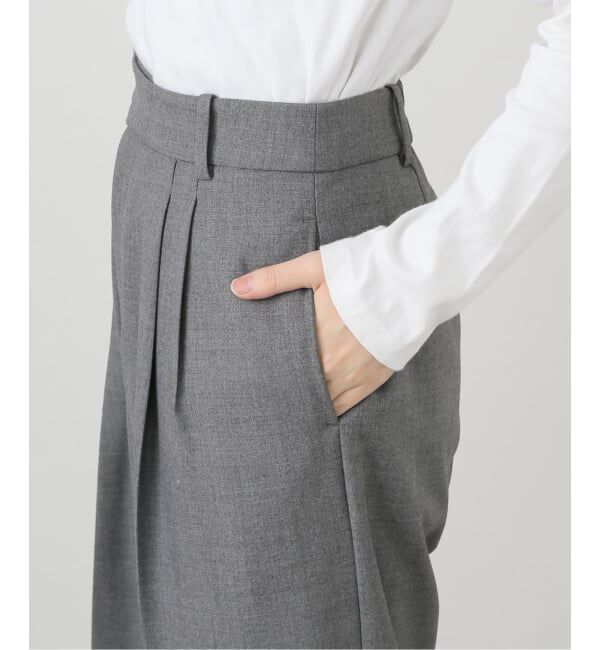  「【洗える】タックワイドパンツ」|スラックス|