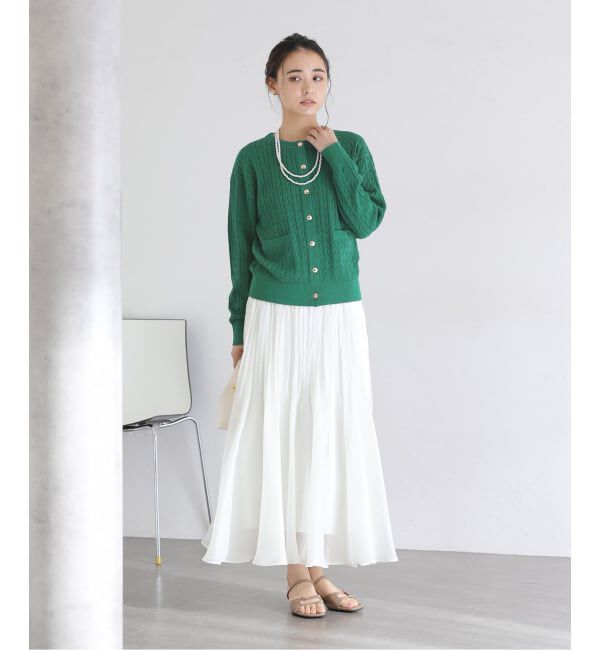  「《予約》【洗える】ケーブルニットカーディガン」|カーディガン|