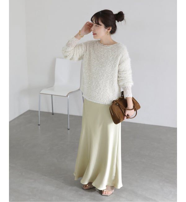  「【洗える】サテンマーメイドスカート」|スカート|