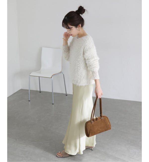  「【洗える】サテンマーメイドスカート」|スカート|