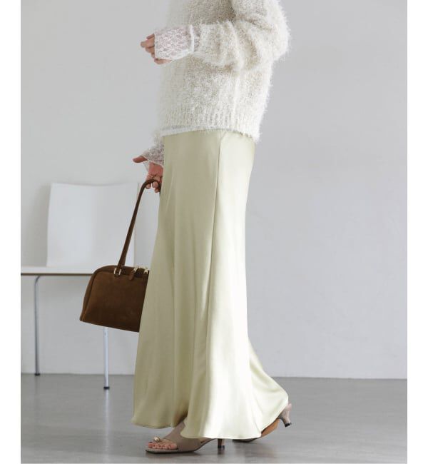  「【洗える】サテンマーメイドスカート」|スカート|