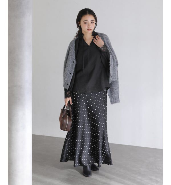  「【洗える】サテンマーメイドスカート」|スカート|