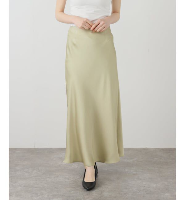  「【洗える】サテンマーメイドスカート」|スカート|