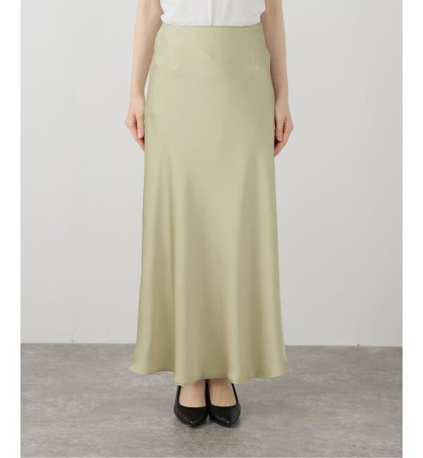  「【洗える】サテンマーメイドスカート」|スカート|