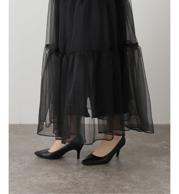  「【洗える】オーガンジーティアードスカート」|スカート|