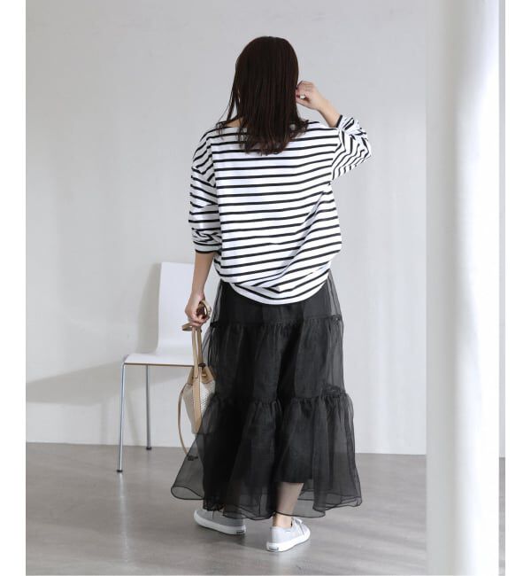  「【洗える】オーガンジーティアードスカート」|スカート|