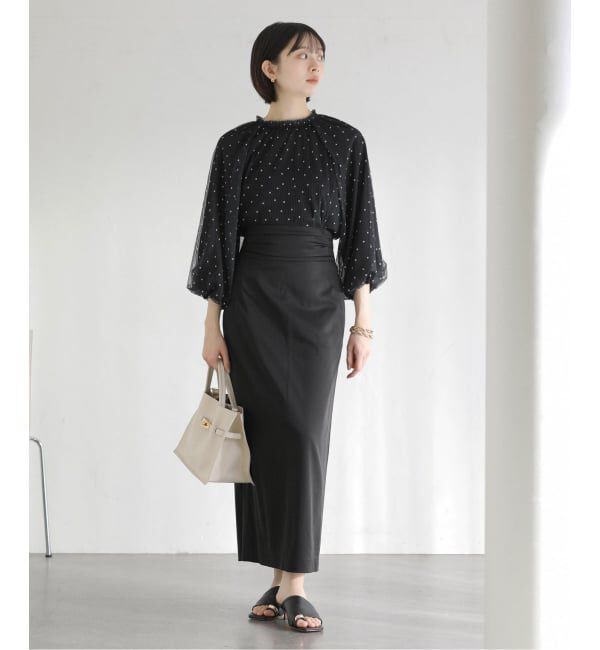  「【洗える】ウエストタックタイトスカート」|スカート|