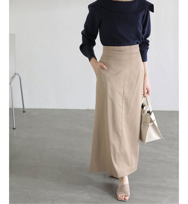  「【洗える】ウエストタックタイトスカート」|スカート|