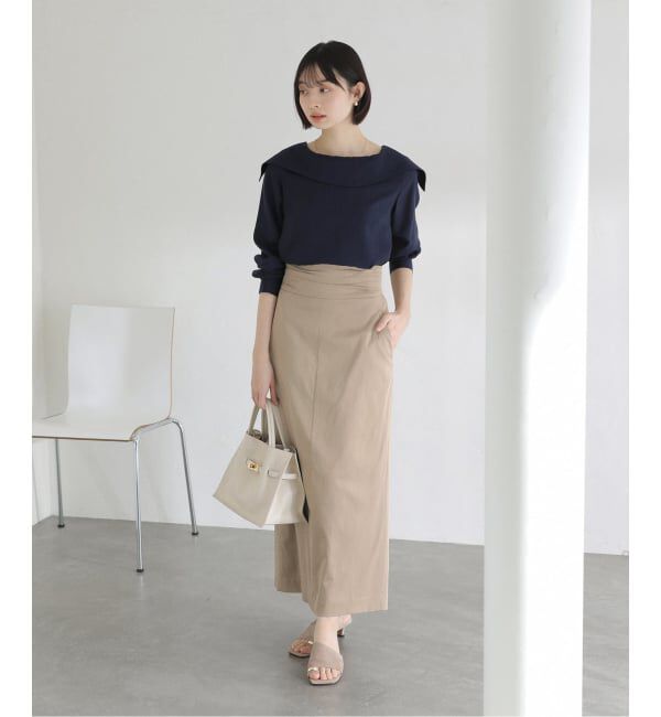  「【洗える】ウエストタックタイトスカート」|スカート|
