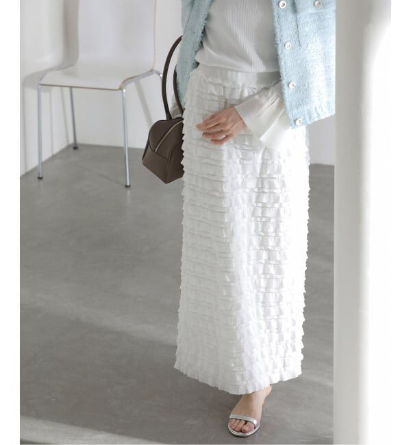  「【洗える】PROVOKE/プロヴォーク フリルマキシスカート」|スカート|