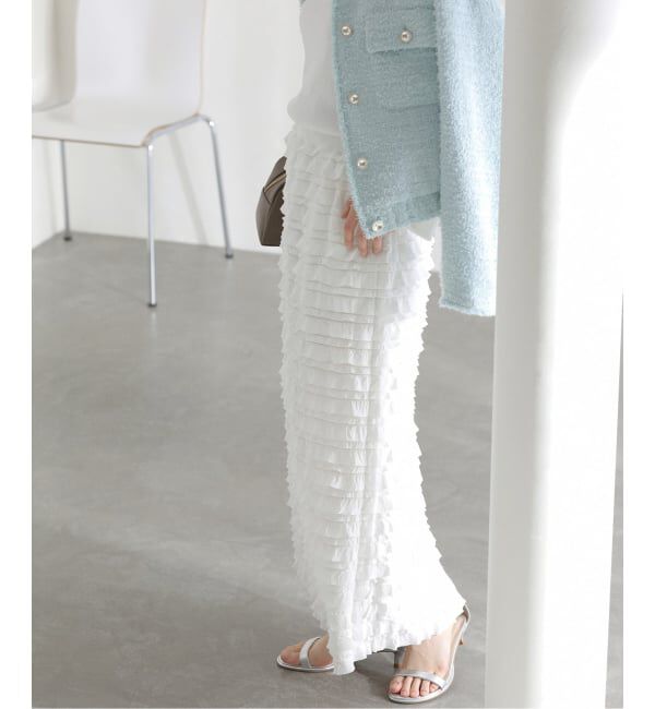  「【洗える】PROVOKE/プロヴォーク フリルマキシスカート」|スカート|