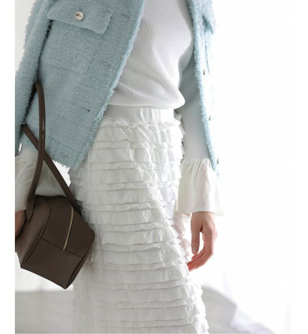  「【洗える】PROVOKE/プロヴォーク フリルマキシスカート」|スカート|