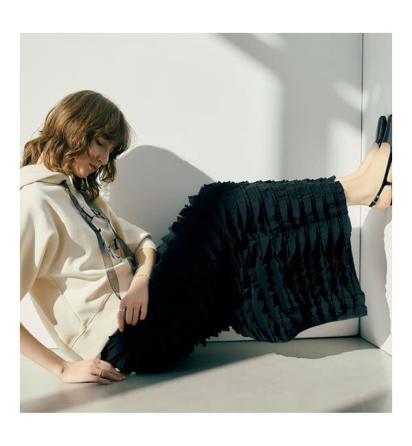  「【洗える】PROVOKE/プロヴォーク フリルマキシスカート」|スカート|