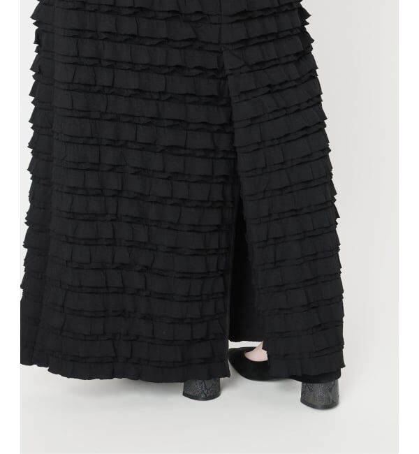  「【洗える】PROVOKE/プロヴォーク フリルマキシスカート」|スカート|