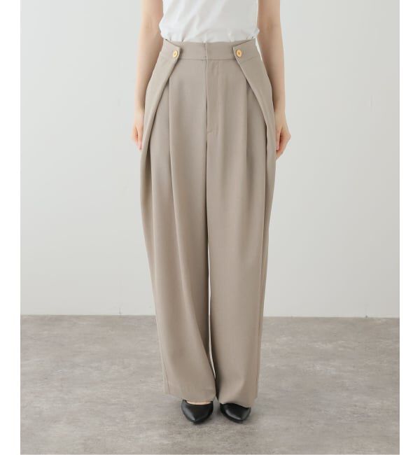  「【洗える】タックボタンパンツ」|スラックス|