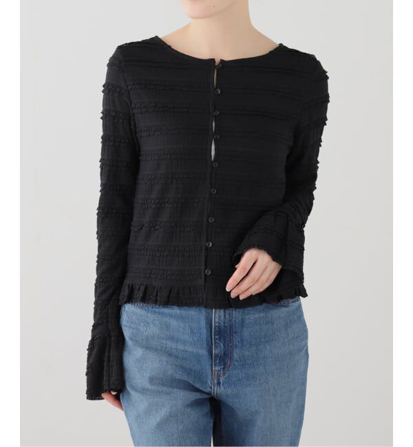  「【洗える】Mewl / ミュール ミニフリル2WAYカーデ」|カーディガン|ブラック