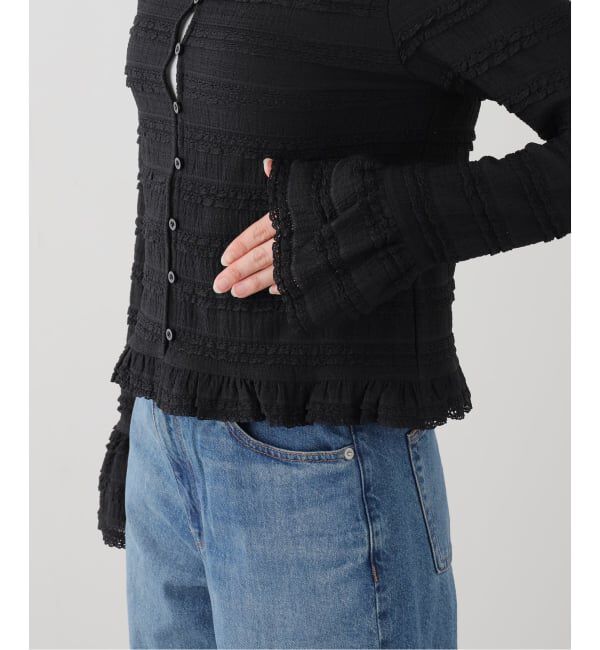  「【洗える】Mewl / ミュール ミニフリル2WAYカーデ」|カーディガン|