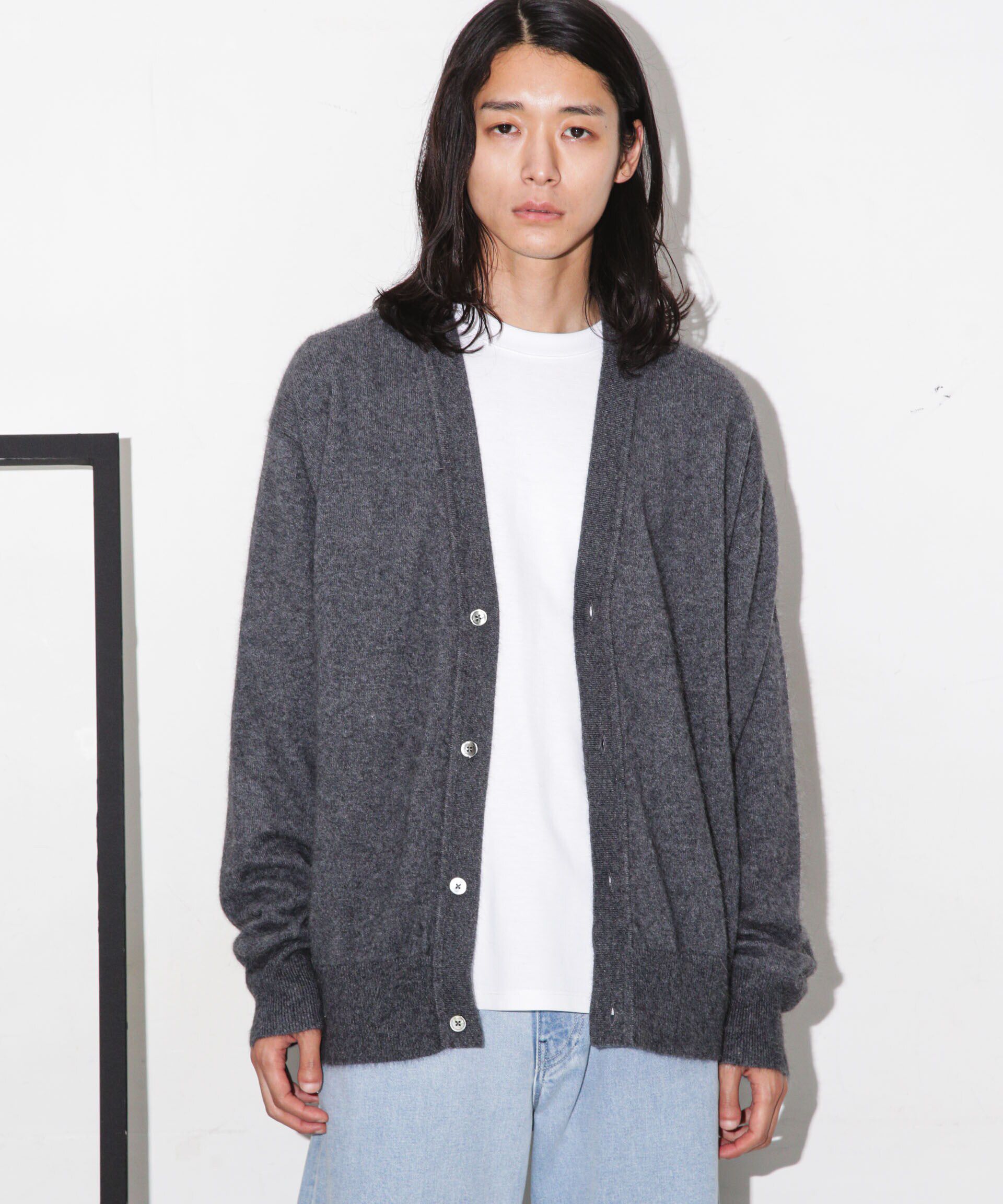 nano･universe「ヘアリーハイゲージＶネックカーディガン」|ニット・セーター|