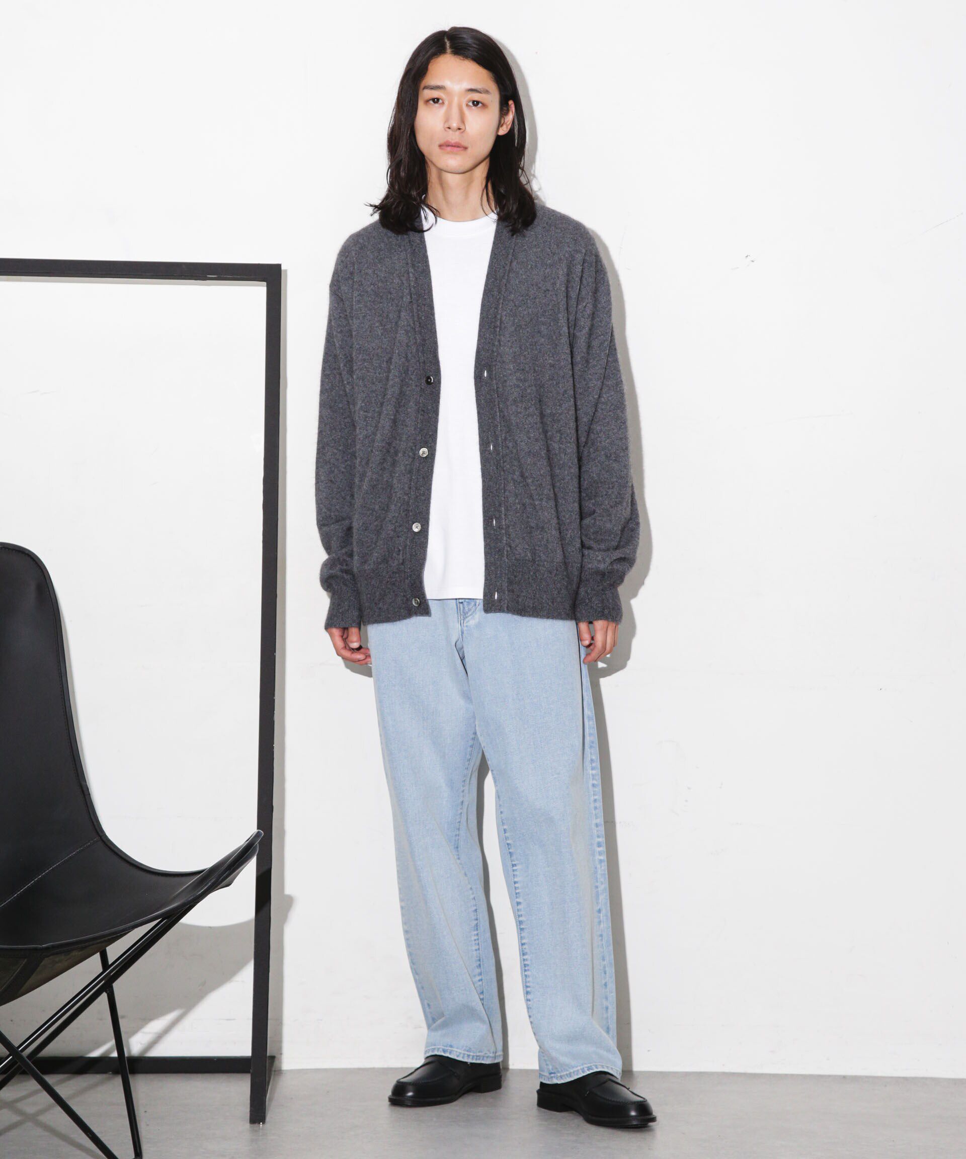 nano･universe「ヘアリーハイゲージＶネックカーディガン」|ニット・セーター|