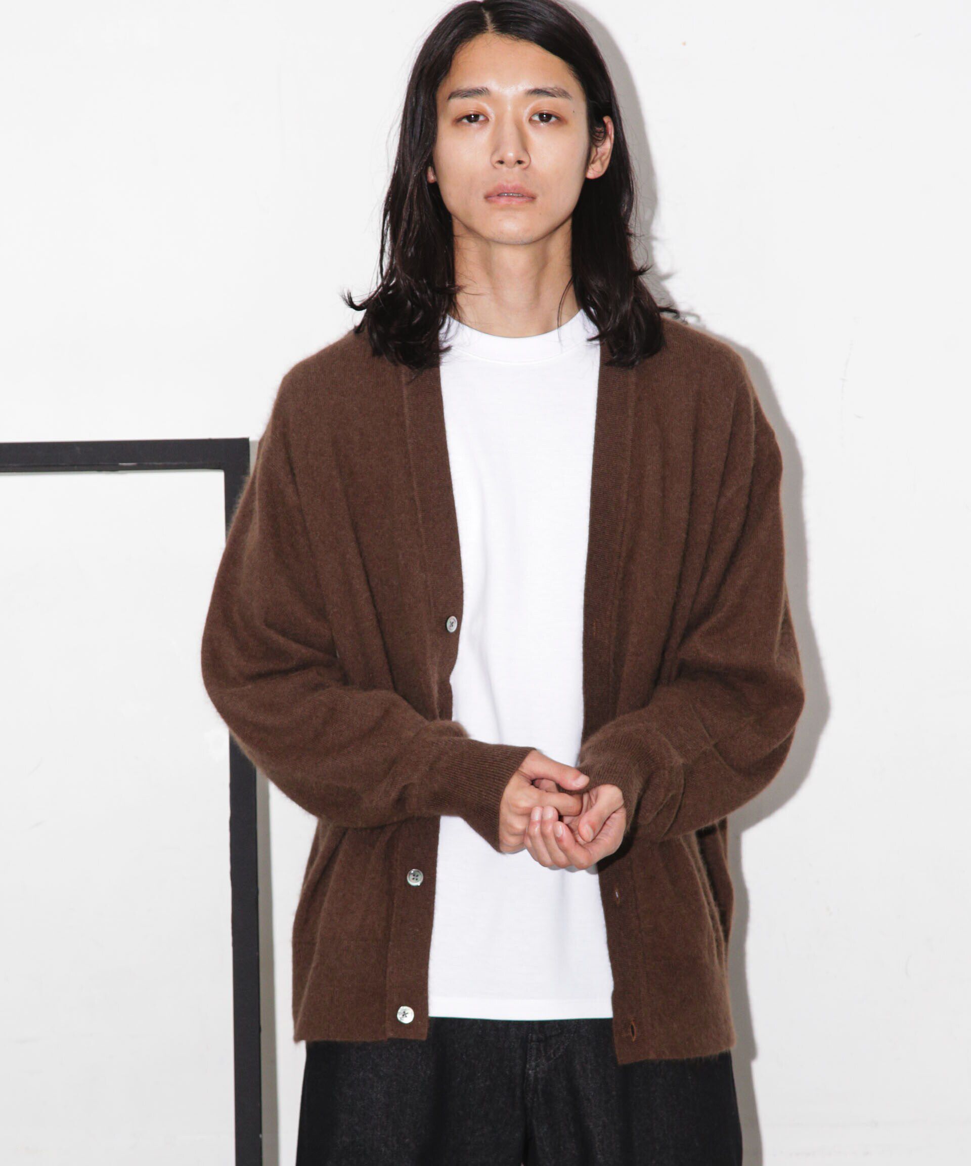 nano･universe「ヘアリーハイゲージＶネックカーディガン」|ニット・セーター|