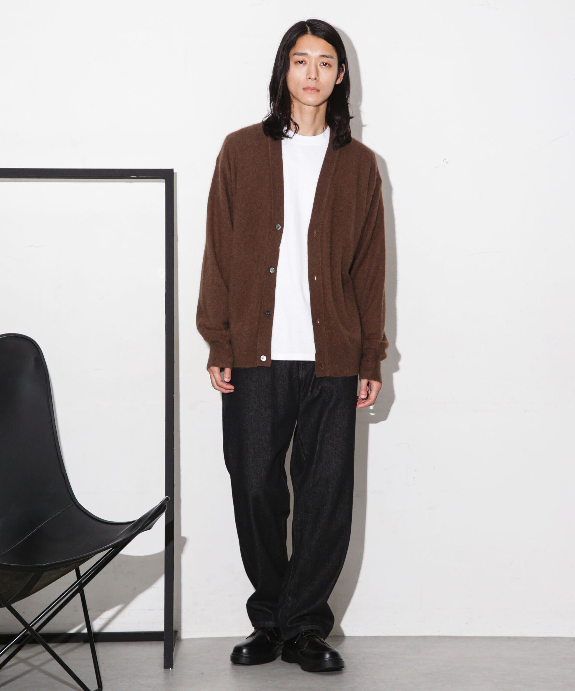 nano･universe「ヘアリーハイゲージＶネックカーディガン」|ニット・セーター|