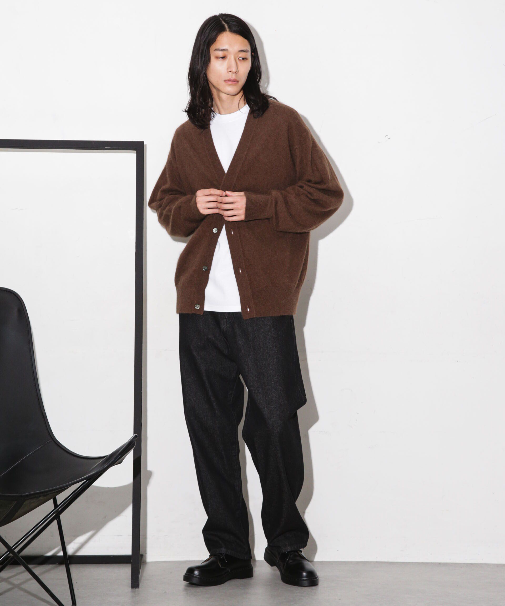 nano･universe「ヘアリーハイゲージＶネックカーディガン」|ニット・セーター|