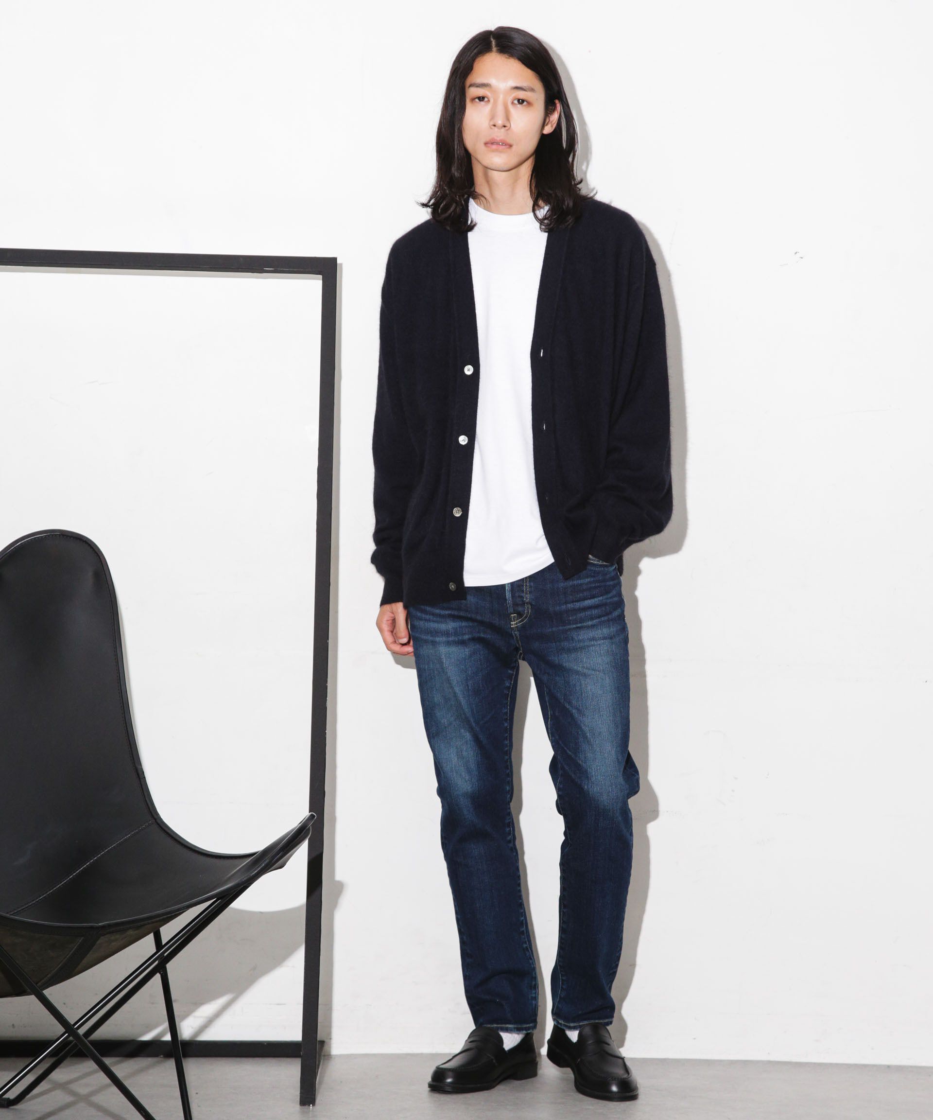 nano･universe「ヘアリーハイゲージＶネックカーディガン」|ニット・セーター|