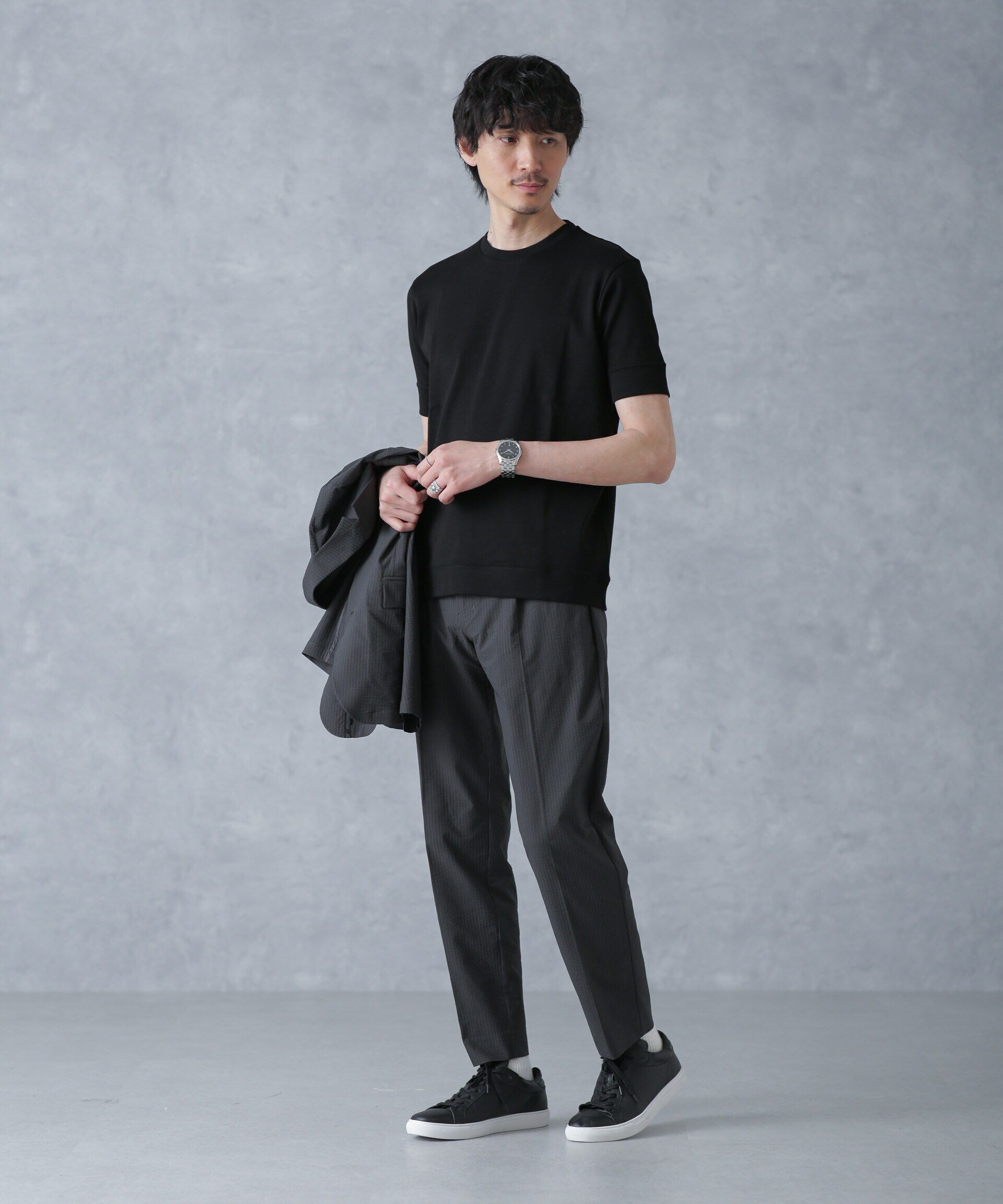 nano･universe「「FORMAL JERSEY」クルーネックカットソー半袖」|Tシャツ・カットソー|