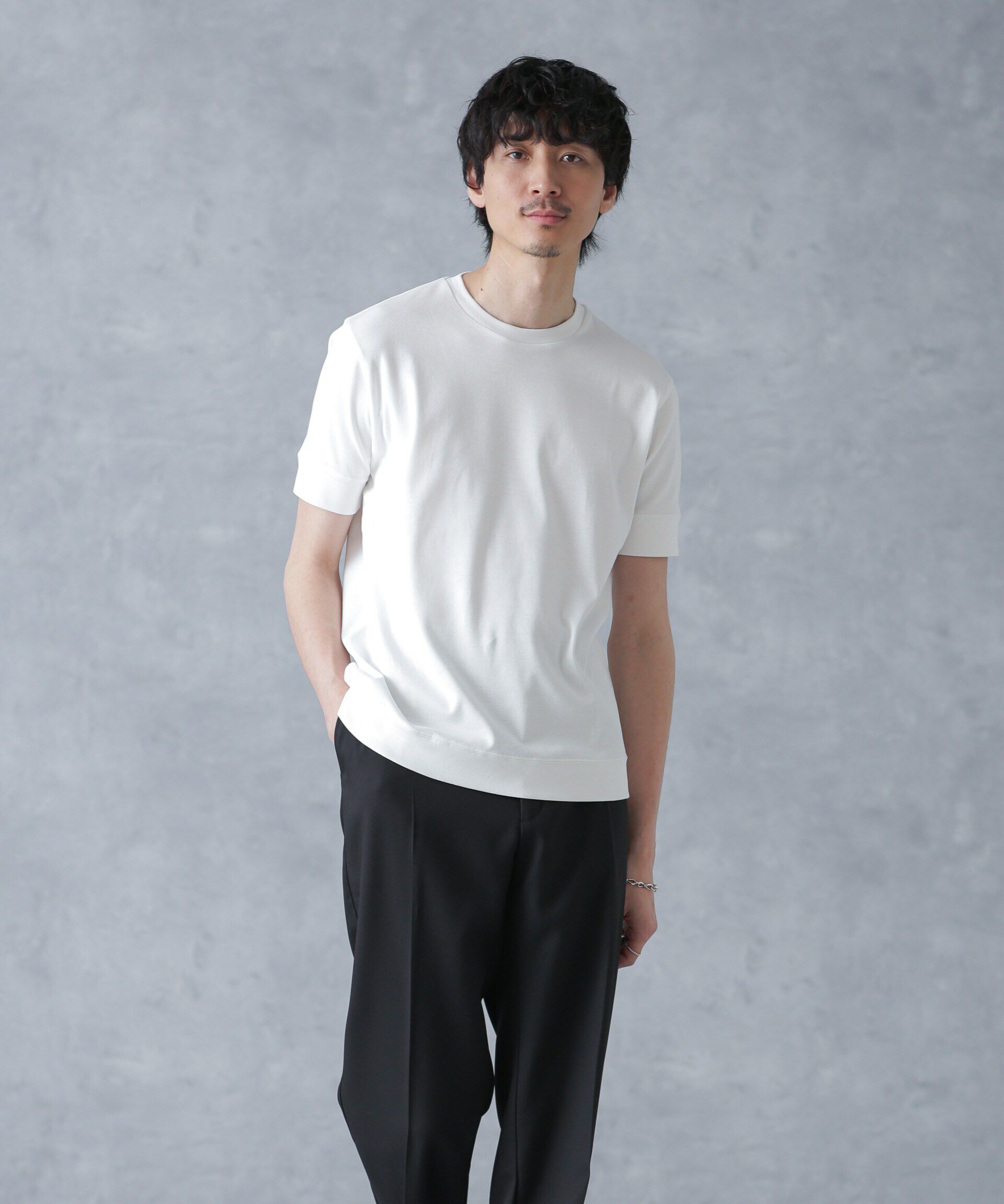 nano･universe「「FORMAL JERSEY」クルーネックカットソー半袖」|Tシャツ・カットソー|