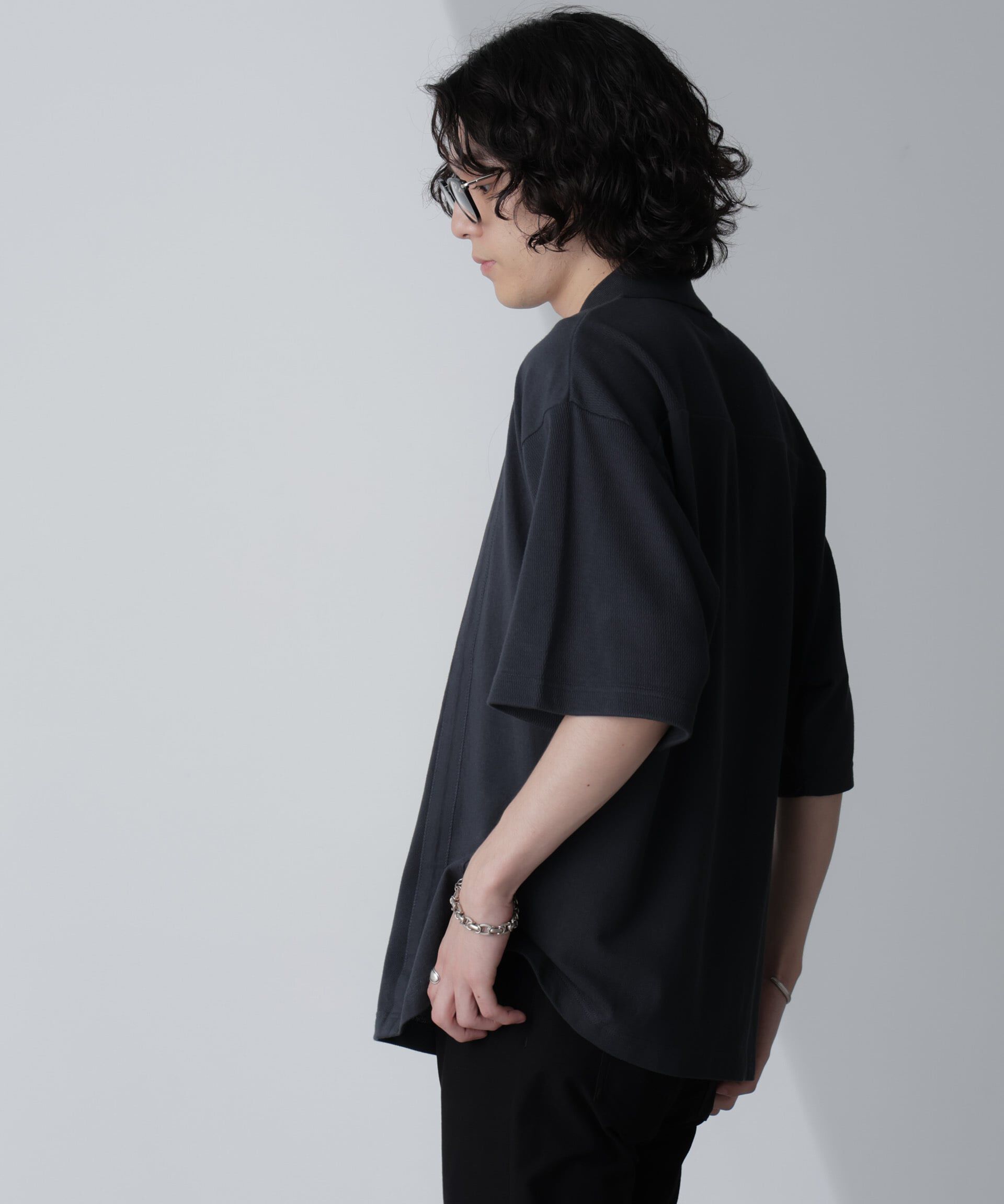 nano･universe「切り替えビッグポロシャツ 半袖」|Tシャツ・カットソー|