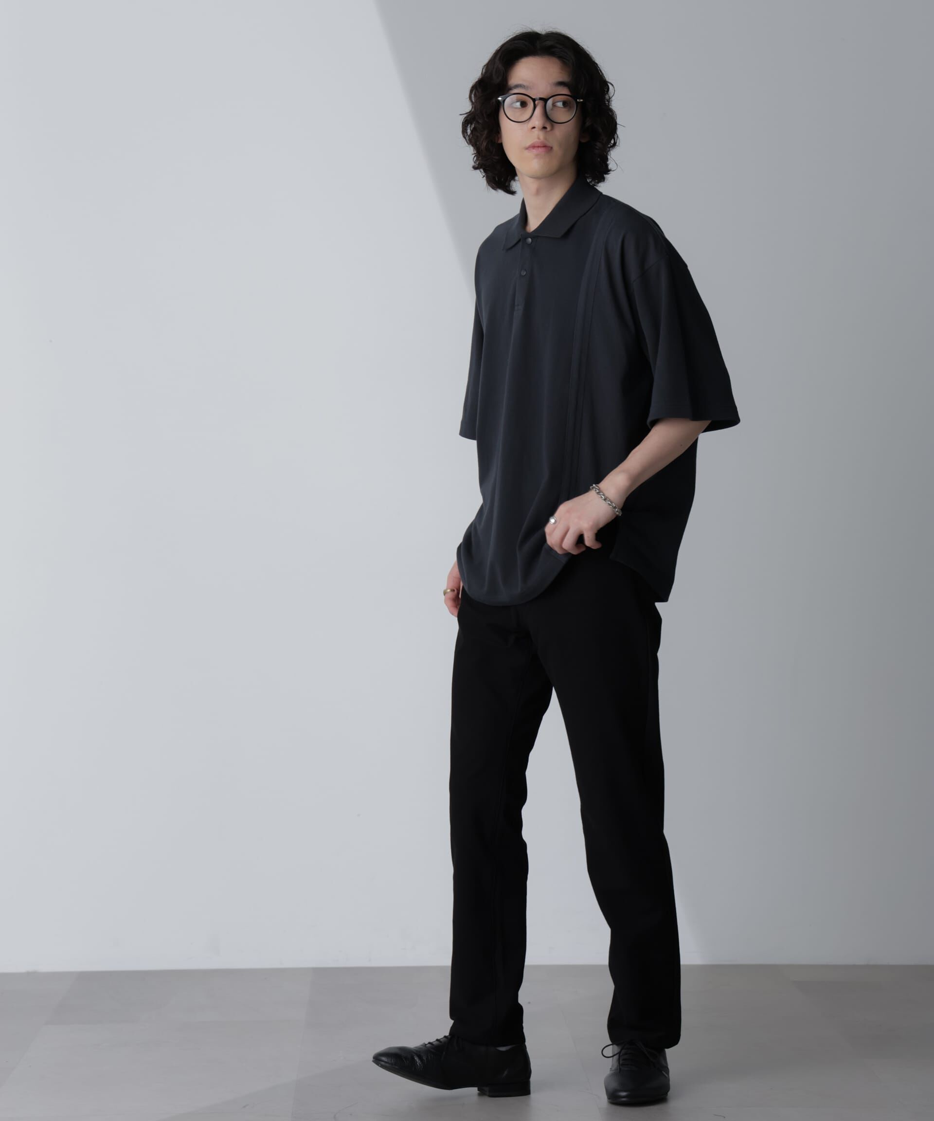 nano･universe「切り替えビッグポロシャツ 半袖」|Tシャツ・カットソー|