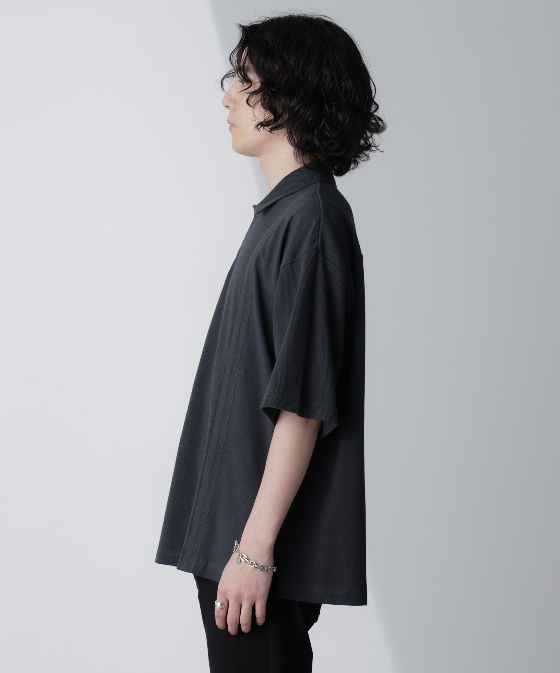 nano･universe「切り替えビッグポロシャツ 半袖」|Tシャツ・カットソー|