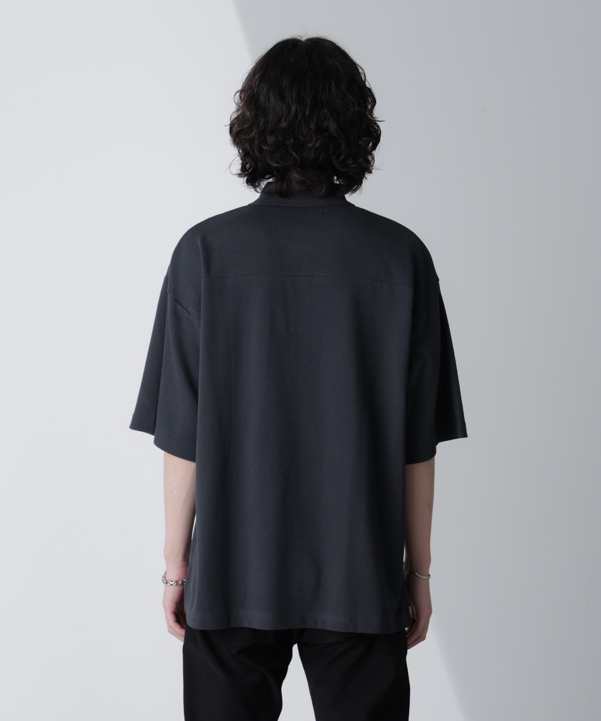 nano･universe「切り替えビッグポロシャツ 半袖」|Tシャツ・カットソー|