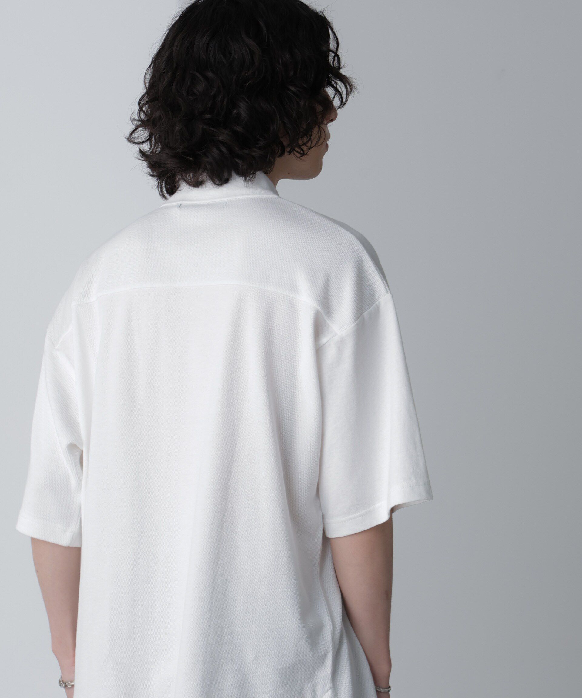 nano･universe「切り替えビッグポロシャツ 半袖」|Tシャツ・カットソー|