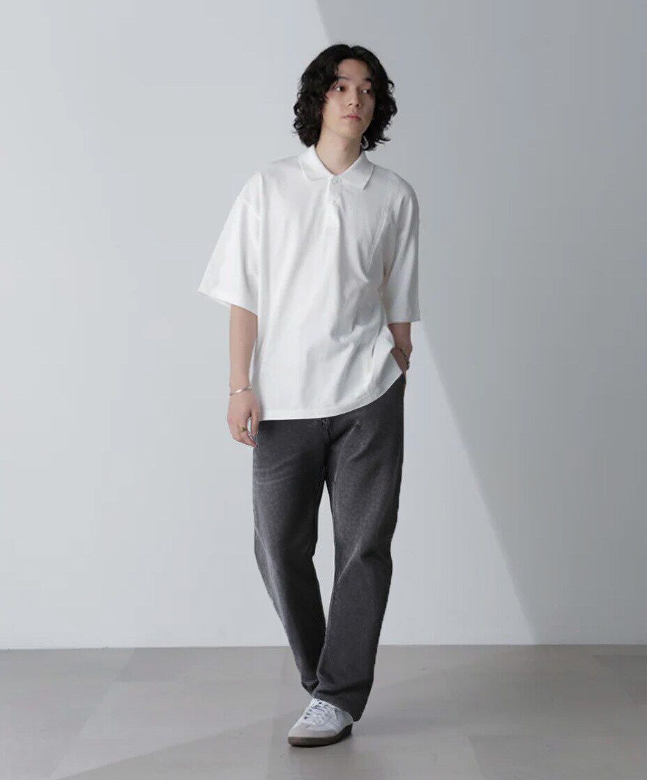 nano･universe「切り替えビッグポロシャツ 半袖」|Tシャツ・カットソー|