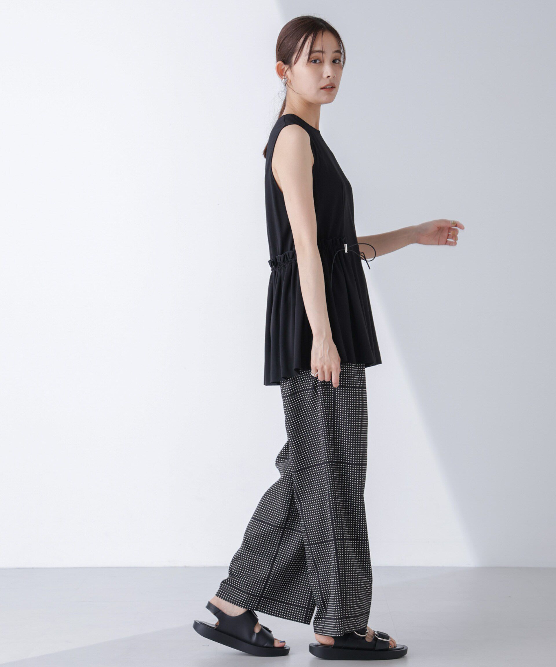 nano･universe「AtPARK＆DAILYWEAR/ドットプリントパンツ」|チノ|