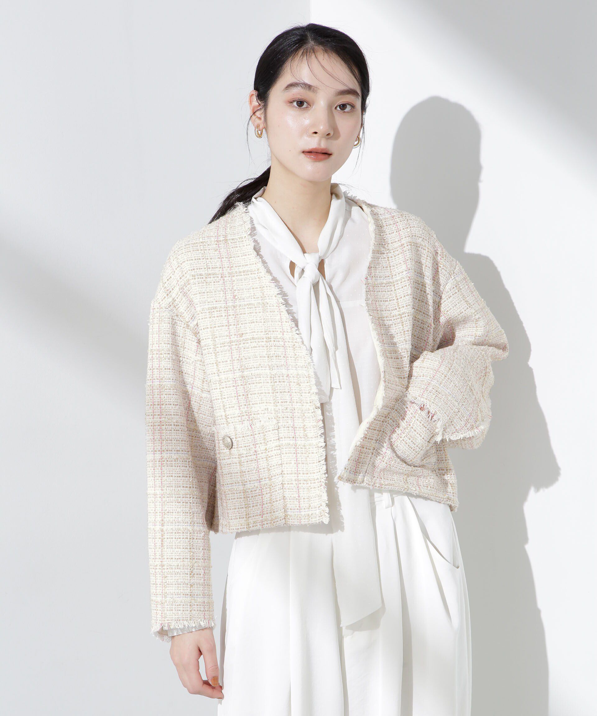 nano･universe「ツィードポケットショートジャケット」|テーラードジャケット|