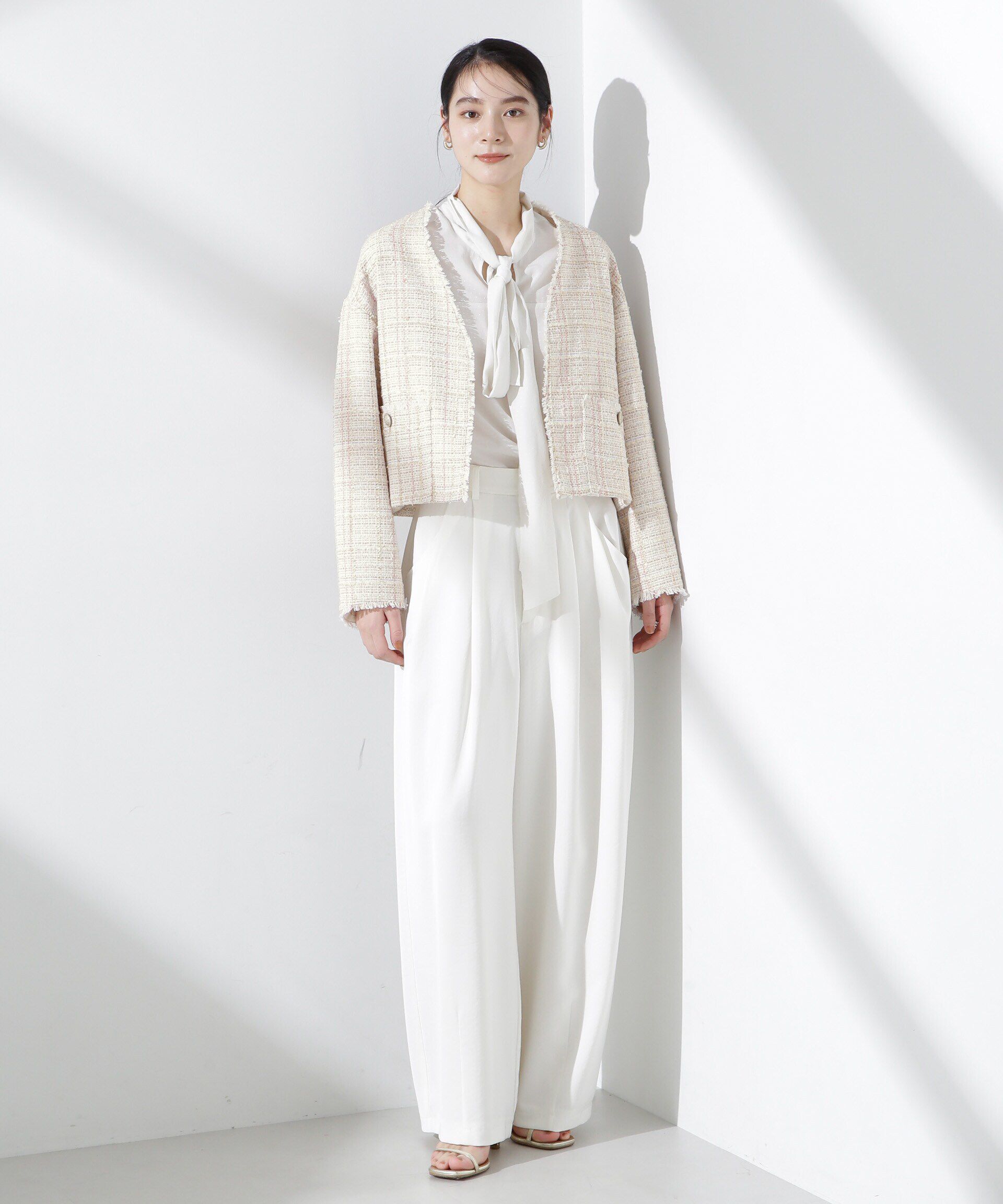 nano･universe「ツィードポケットショートジャケット」|テーラードジャケット|