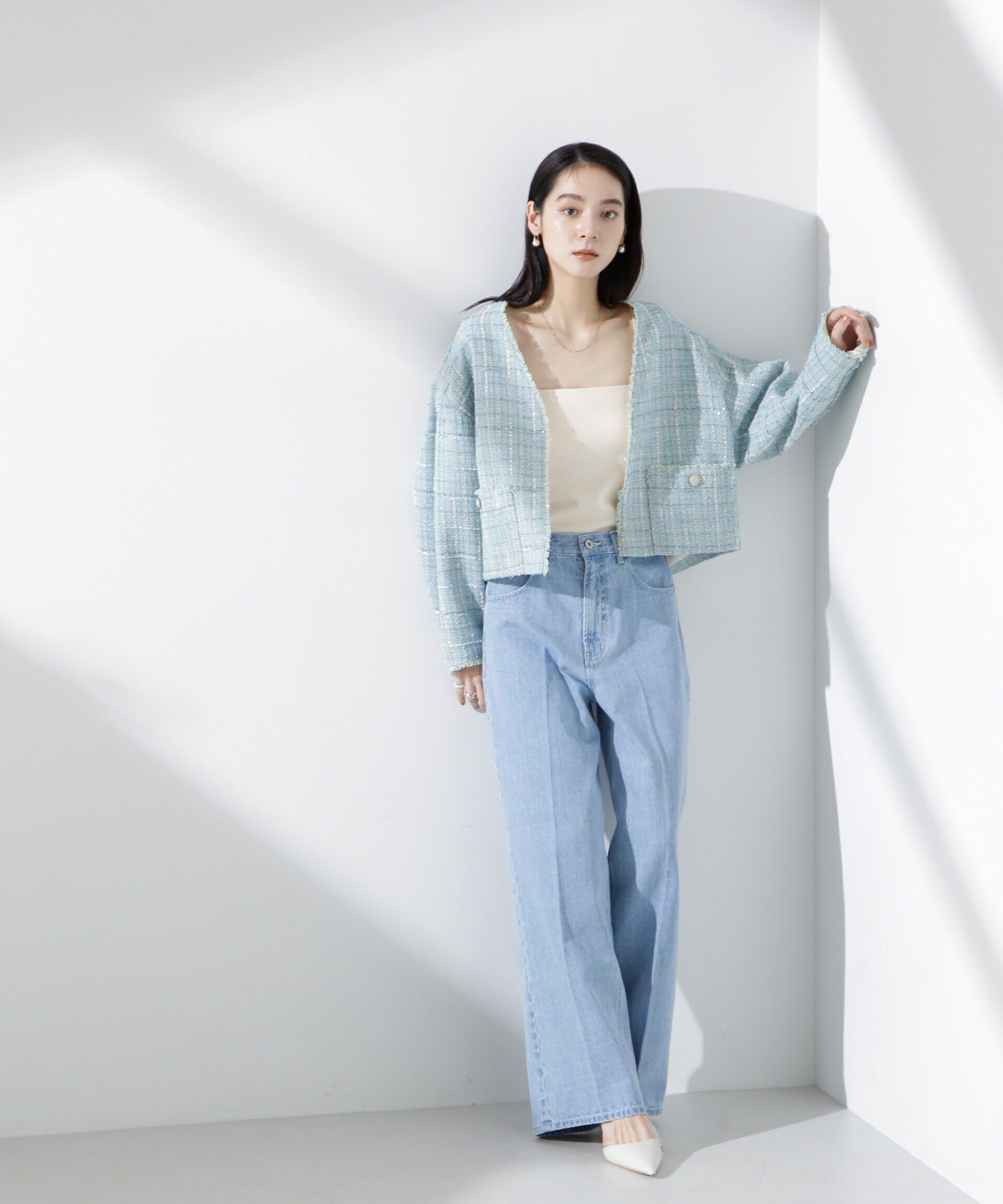 nano･universe「ツィードポケットショートジャケット」|テーラードジャケット|