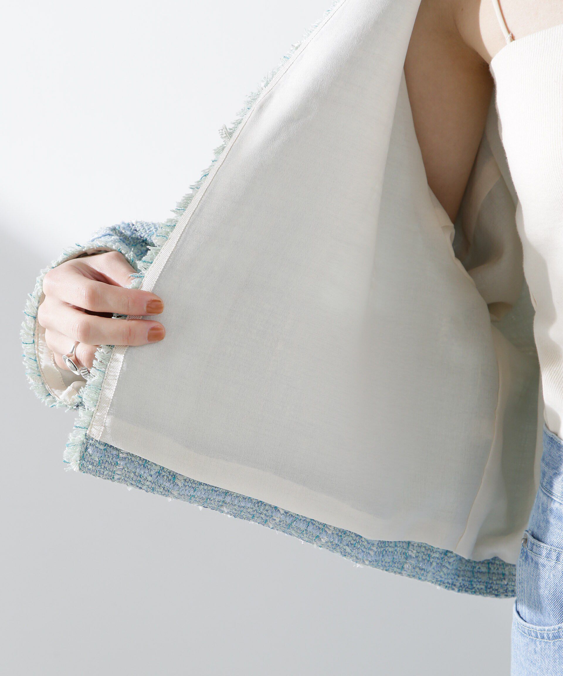 nano･universe「ツィードポケットショートジャケット」|テーラードジャケット|