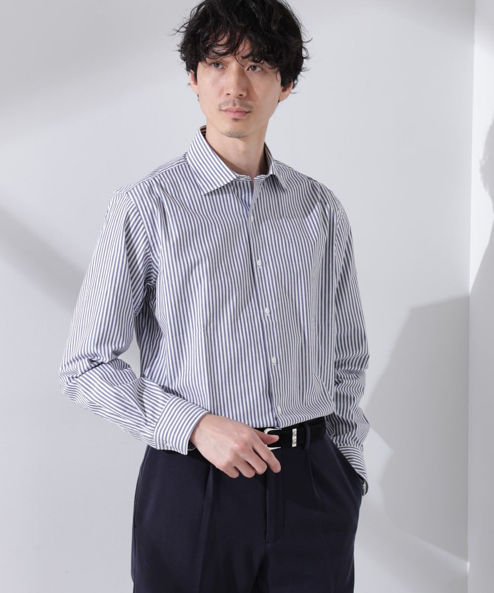 nano･universe「｢N shirt｣Anti Soaked(R) 汗染み防止セミワイドカラーシャツ長袖」|シャツ・ブラウス|