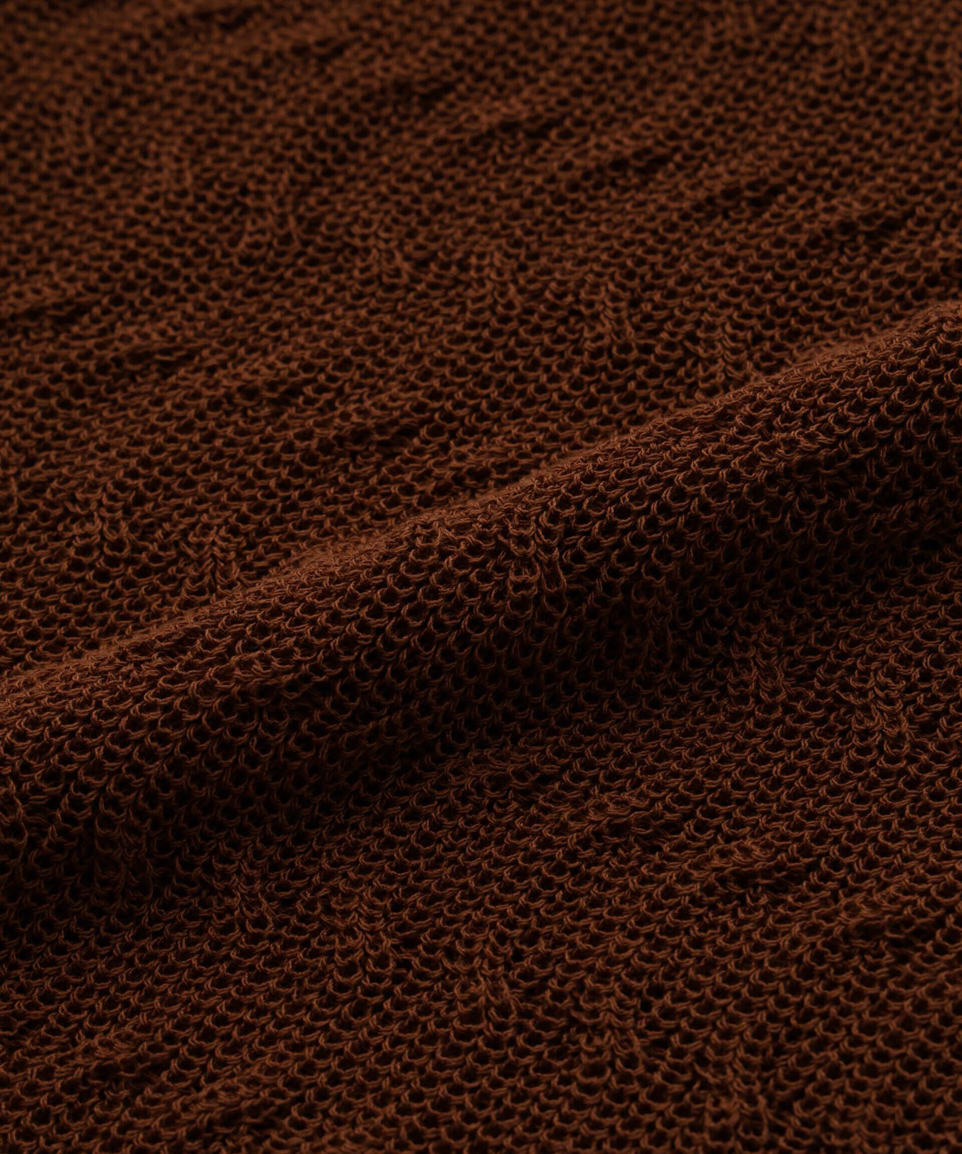 nano･universe「柄編みクルーネックニット 半袖」|ニット・セーター|