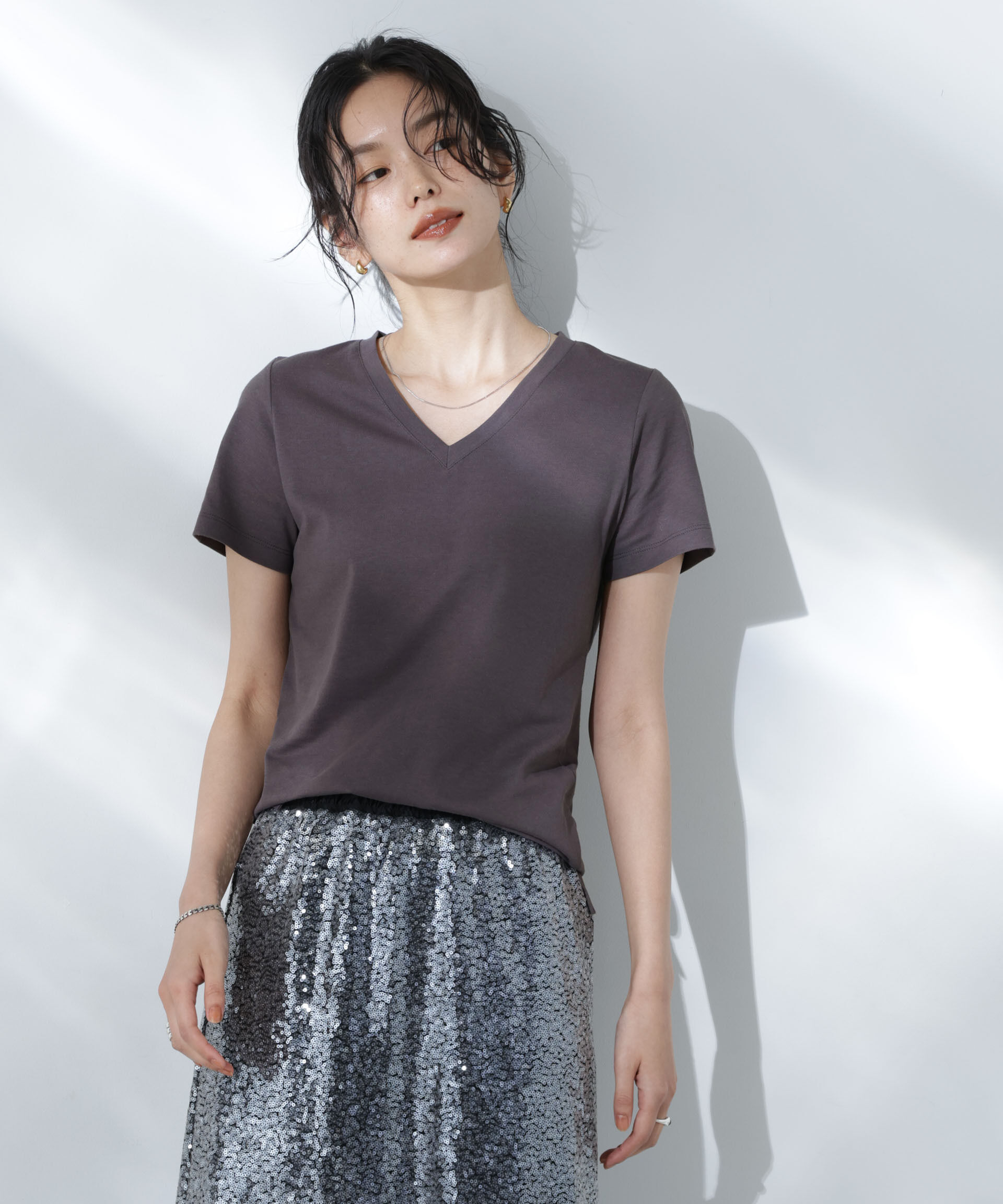 nano･universe「Anti Soaked(R) 汗染み防止VネックTシャツ」|Tシャツ・カットソー|