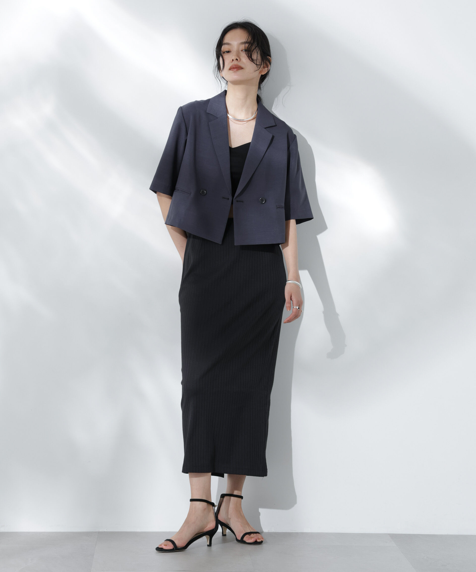 nano･universe「Anti Soaked(R) 汗染み防止リブタイトスカート（セットアップ可）」|スカート|