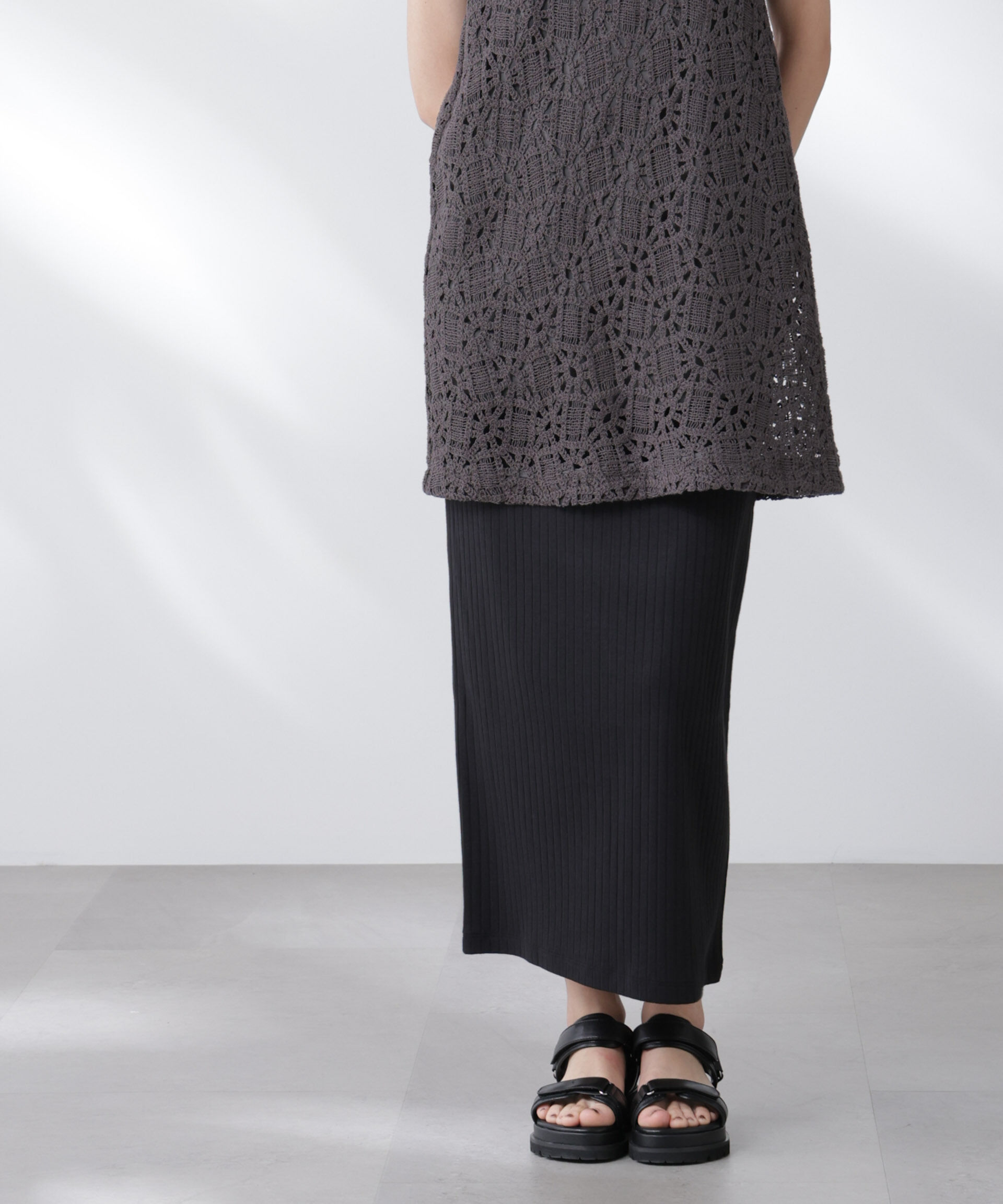 nano･universe「Anti Soaked(R) 汗染み防止リブタイトスカート（セットアップ可）」|スカート|