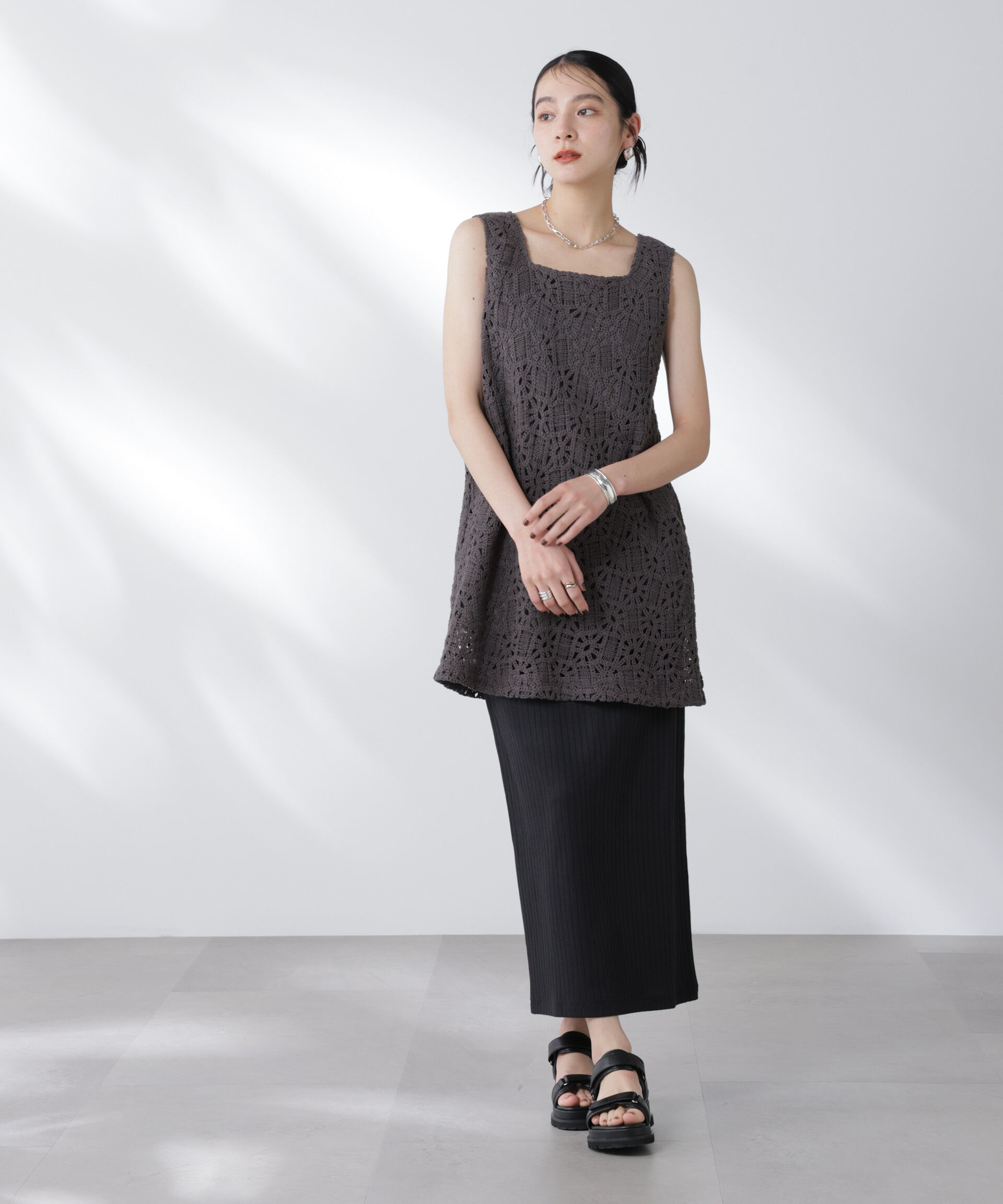 nano･universe「Anti Soaked(R) 汗染み防止リブタイトスカート（セットアップ可）」|スカート|