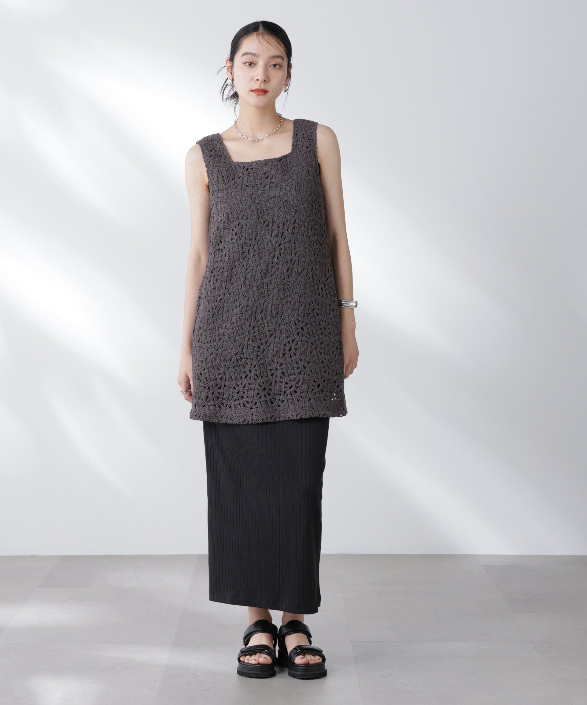 nano･universe「Anti Soaked(R) 汗染み防止リブタイトスカート（セットアップ可）」|スカート|